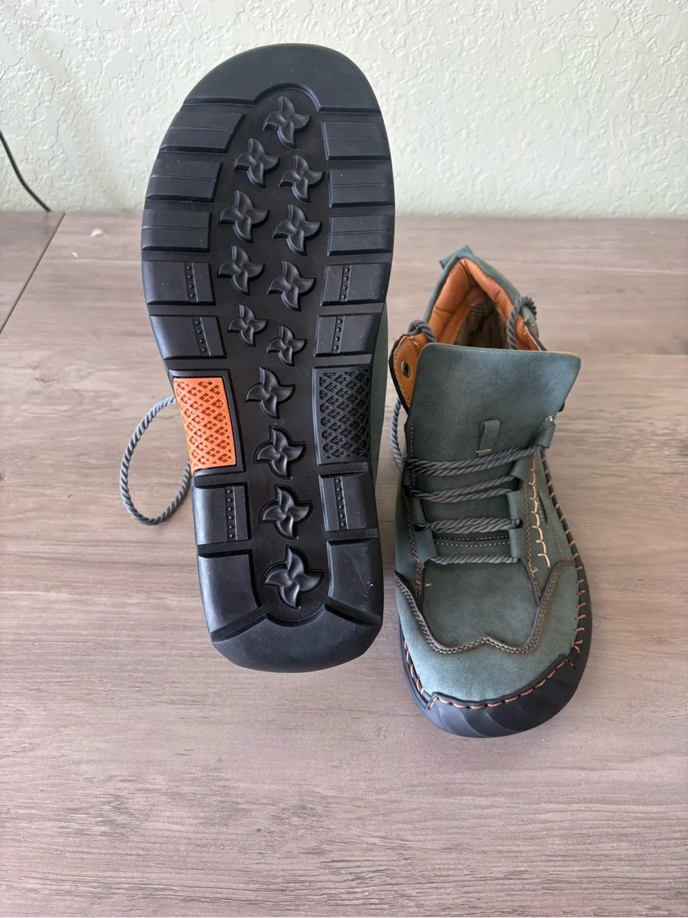 Saukin USA Men’s Hiking Boots Green Outdoor Lace Up Trail Shoes Size 11 NWOT
